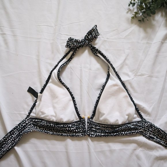 LA BLANCA Triangle Halter Print Bikini Top S / 6 - Picture 6 of 7